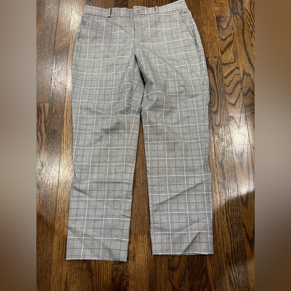 Banana Republic Gray Windowpane Dress Pants